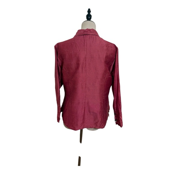 Anu By Natural Raw Silk Button Up Top Pink Sz M Capsule Basic Luxury Minimalist - Picture 6 of 9